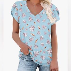 Kuotai short sleeve v neck shirt